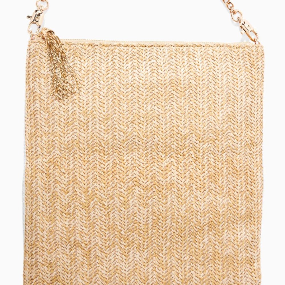 Stella & Dot Woven Gold Clutch